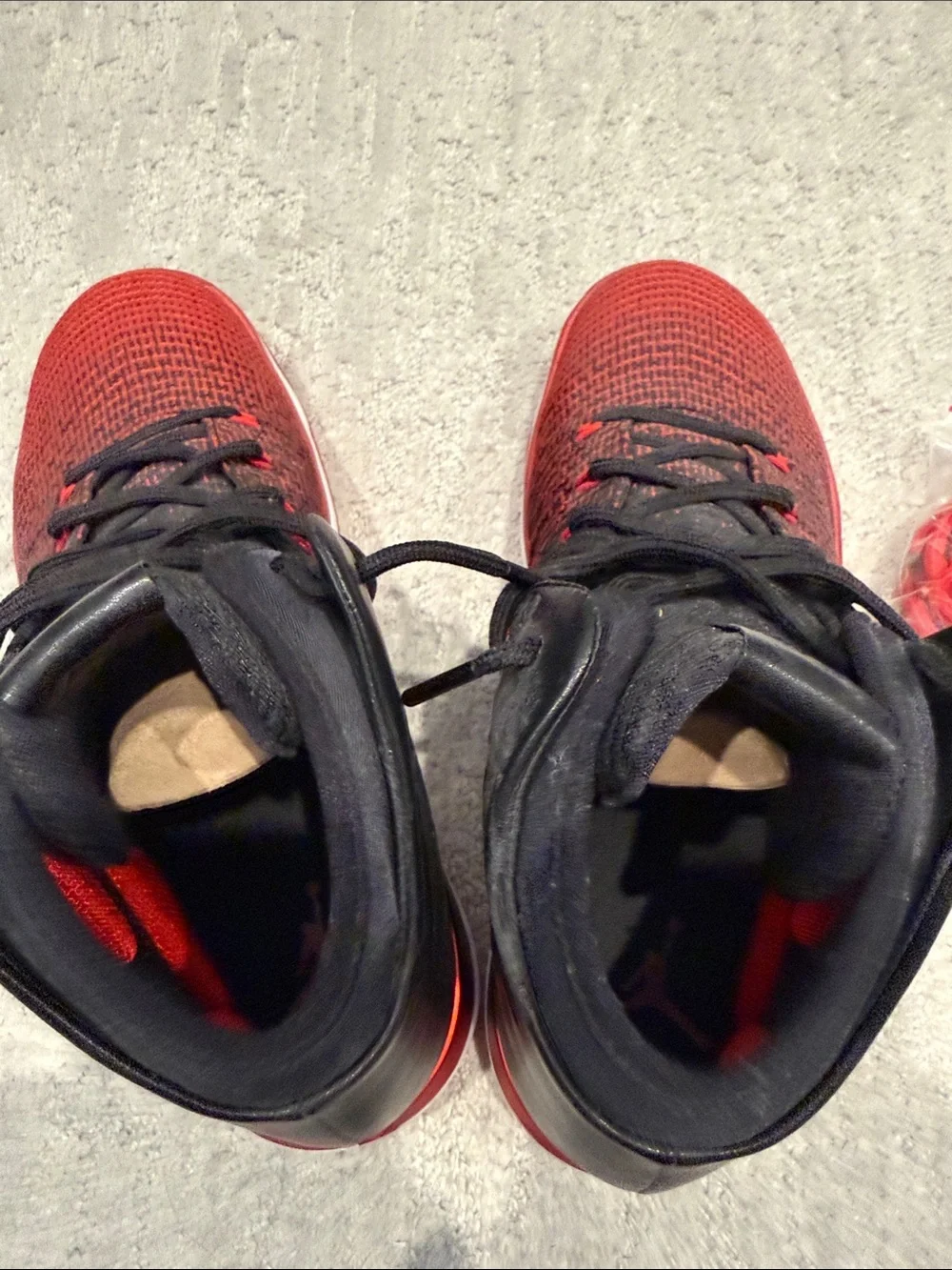 Jordan Men's Low-Top Basketball Shoes in Red and Black. Never worn, no box.